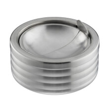Scrumieră elegantă din oțel inoxidabil rezistentă la vânt, design clasic pentru curățare ușoară, cu capac detașabil, pentru utilizare în
