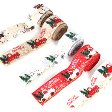 High-end DIY Works kablet kantbånd til professionelt håndværk, juletema design med lastbiler, træer, snemænd, blød og behagelig polyester med