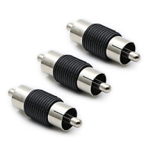 Male to Male Adapter 3 Pack, Audio Video Coupler for RCA, Subwoofer, Speakers, Cable Extension