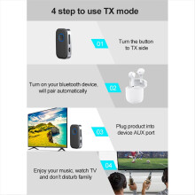 Tragbarer, kabelloser Bluetooth 5.0-Audio-Empfänger und -Sender (2-in-1)