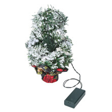30Cm Snow Flocked Pre-Lit Artificial Christmas Tree, Realistic PVC Pine With Mini Lights And Pine Cones, Ideal For Home Decor