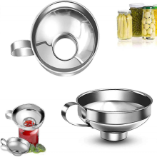 Set mit 2 Marmeladentrichtern, Edelstahltrichter mit breiter Öffnung, Küchentrichter, Trichter mit Griff, geeignet zum Umfüllen von Gewürzen