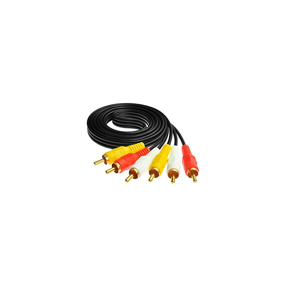 Audio Video Cable 10Ft Goldplated Contacts Shielded Stereo Connection For Rca Tv Dvd 9323874629520