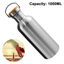 Tragbare Wasserflasche, robustes Design mit Kratzfestigkeit, wiederverwendbar und umweltfreundlich, nicht isoliert, Edelstahl, große Öffnung für