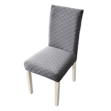Matstolsöverdrag, elastiskt spandexmaterial kort matstolsskydd för hotell, överdimensionerad en storlek passar alla ljusgrå