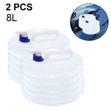 Contenitore portatile pieghevole per l'acqua, ideale per attività all'aperto e per la preparazione alle emergenze, realizzato in LDPE e privo di BPA