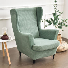 Sophisticated Wingback Chair Cover, Thickening Slipcovers with Elastic Bottom, Non-Slip Armchair Protector Ensures Firm Grip, Offers Cost-Effective So