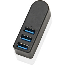 Usb 3.0 Hub, 270 Rotatable Usb Splitter, Aluminum 3 Port Mini Usb 3.0 Hub, Data Hub (black)