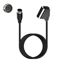 Flexible SCART To 8Pin RGBs Sound Video Cable PVC Coating