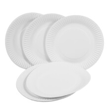 10pcs White Paper Plates for Kids Art and Craft, Thickened NonPermeable Painting Trays
