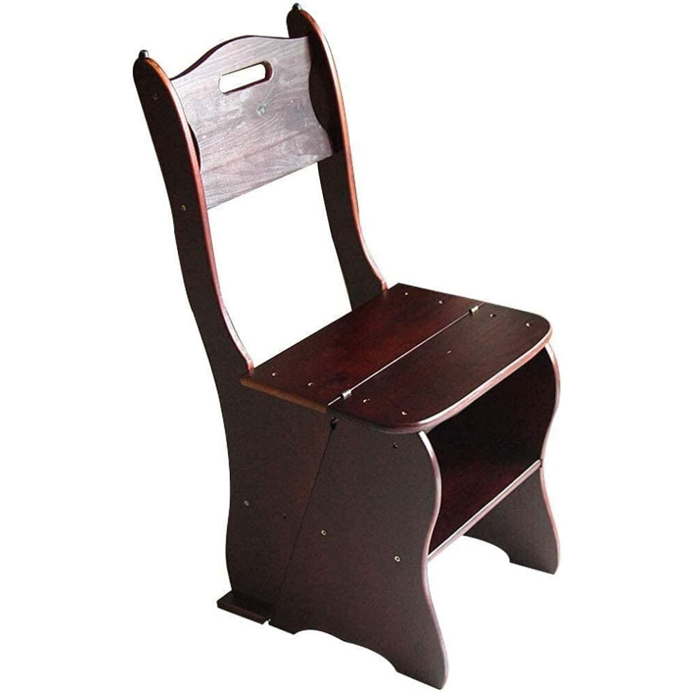 4 Step Wooden Folding Ladder Stool With Storage, Heavy Duty 150Kg, Antislip Steps For Home Kitchen 9001264583675