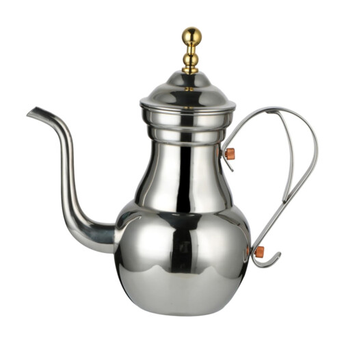 Middle Eastern Stainless Steel Tea Kettle with Handle and Filter for Home or Restaurant Use