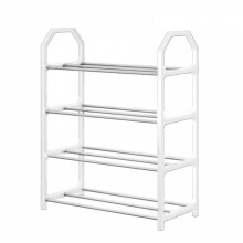 Sapateira robusta com 4 prateleiras, prateleiras de metal para closet, garagem e quarto, design que economiza espaço com ventilação e
