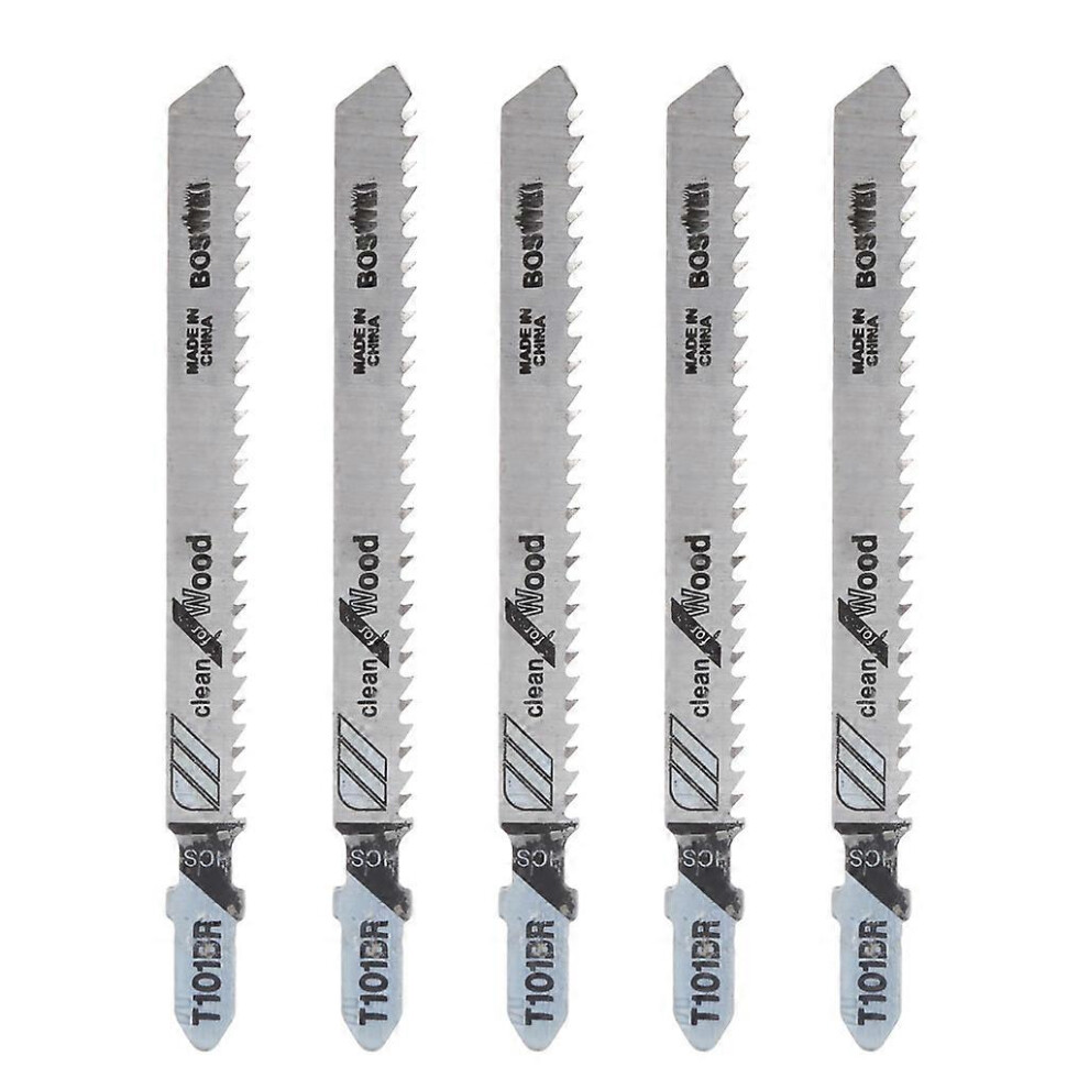 5 Pcs T101br Hcs 100Mm Jigsaw Blades Clean For Wood Laminated Board Cutting Silver 6935161385748