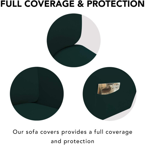 Conjunto de capas protetoras para sofá, elásticas, de cor sólida, antiderrapantes, para sofá de dois lugares, com ajuste perfeito, duráveis e 2