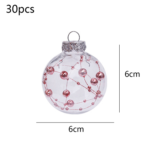 Timeless Christmas Tree Decorations, Shatterproof Clear Plastic Baubles with Embedded Sparkling Decorations 1
