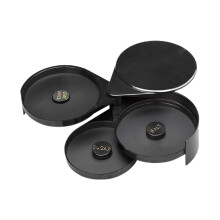 Margarita Salt Rimmer with Lid, Black 3Tier Cocktail Rimming Dish for Salt, Sugar and Lime Juice