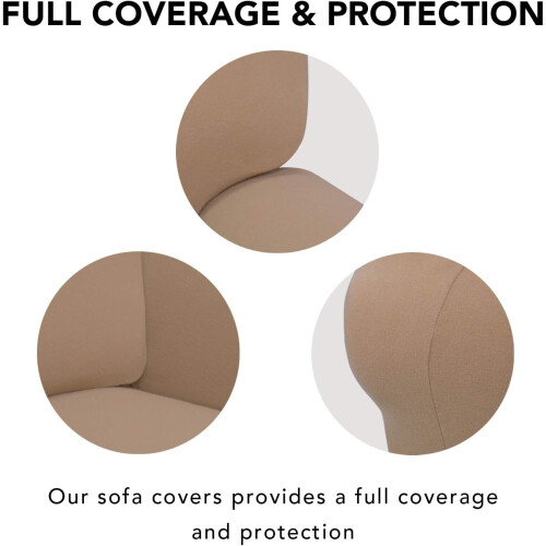 Conjunto de capas protetoras para sofá, elásticas, de cor sólida, antiderrapantes, para sofá de dois lugares, com ajuste perfeito, duráveis e 2