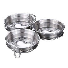 Stainless Steel 3Cup Egg Poacher Steamer with NonStick Cups and RustResistant Design