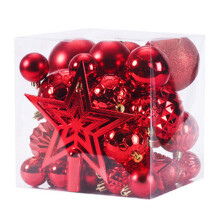 Conjunto de enfeites de Natal em formato de bola, com cores sortidas, perfeito para pendurar na árvore e ideal para as festas de fim de ano (45