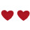Multifunctional Heart Shape Tufted Coasters Plush Drink Pad-Red 1