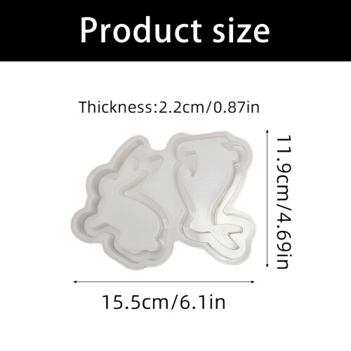2 Cavities Rabbit Silicone Candle Molds Easy Demold for Resin 2