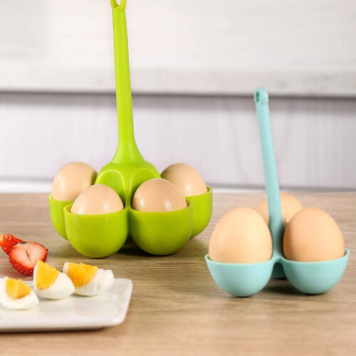 Egg Poacher Silicone Egg Cooker with Long Handle for Quick Breakfast and Easy Storage 2