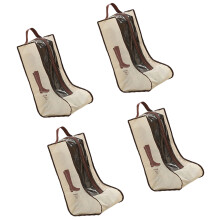 4PCS Hand Carry Shoe Storage Bag Transparent Waterproof-beige1