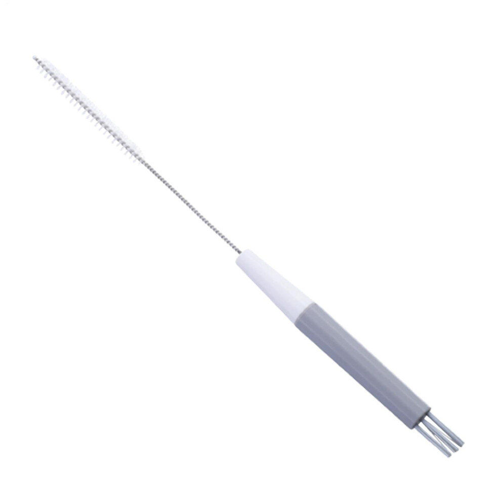 Straw Cleaning Brush with Soft Nylon Bristles, Long Stainless Steel Bottle Cleaner for Deep Crevices