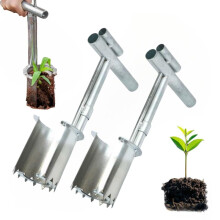 Bulb Planter Tool with Long Handle Serrated Blade for Garden Seedling and Tree Transplanting, 2 Pack