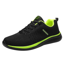 Men's & Women's Breathable Running Trainers with Non‑Slip Sole for Jogging, Hiking, Trekking – Black & Green