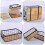 Rectangular Black Wire Storage Basket with Wooden Base for Kitchen Fruit 36x26x12cm 4