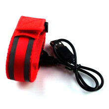 Bracelet lumineux de sécurité nocturne, ultra haute visibilité, à batterie rechargeable et ajustable, pour activités de plein air.