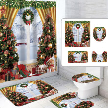 Ensemble de tapis de bain sur le thème de Noël, élégant en microfibre résistante à l'eau avec envers antidérapant, séchage rapide et rinçage