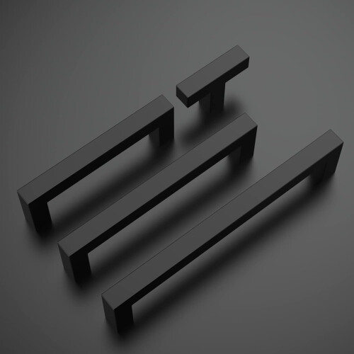 Square Cabinet Pulls, Sturdy And Robust, Modern Minimalist Design, Easy To Install, Smooth Surface, Matte Black Drawer Pulls 1