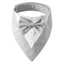 Husdjurskostym för bröllopsfest, jul och halloween, snygg gentleman-hundmodell med kardborreknäppning, justerbar smokingbandana för hundar för