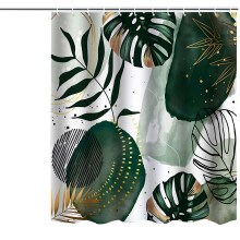 Rideau de douche à motif abstrait, design tropical, tissu imperméable à séchage rapide pour une décoration bohème, matière polyester botanique
