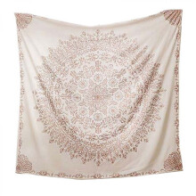 Tapisserie florale mandala bohème élégante, motif vibrant dessiné à la main, décoration polyvalente pour l'intérieur et l'extérieur