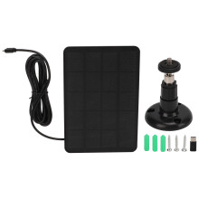 Vejrbestandigt solpanel til udendørs batteridrevet sikkerhedskamera, justerbar montering med 5,00 m opladningskabel, mikro-USB-porte for nem