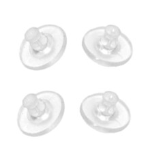 Pack of 100 Silicone Earring Stoppers Clear Ear Studs Closure