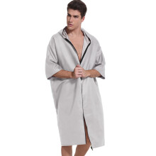 Robe de secagem rápida com capuz, poncho de microfibra com capuz grande e fecho de pressão para privacidade, ideal para surfe e natação. Roupa de