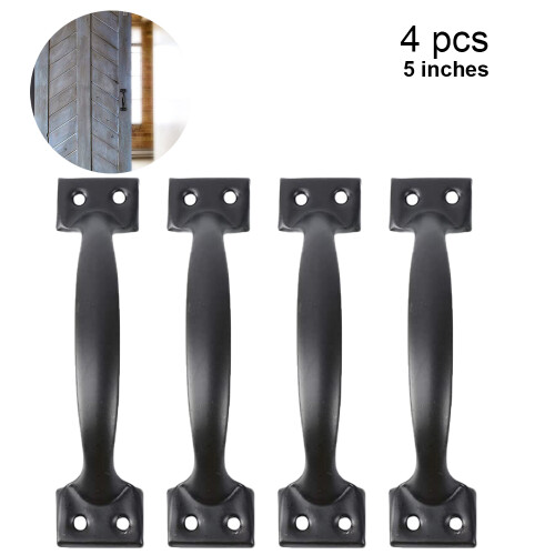 Widely Application, Solid Iron Construction, Drawer Pulls For Garage Doors, Antique Bronze Finish, Easy Installation With Screws, Bronze Curved Gate P