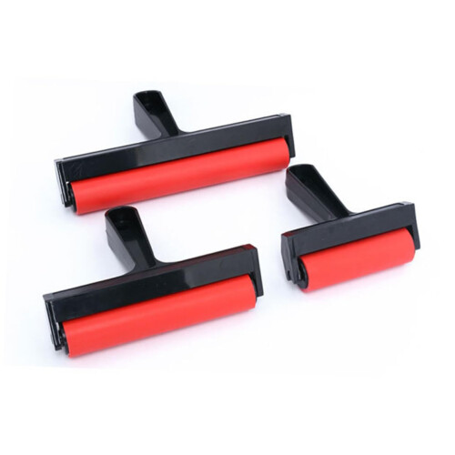 Ink Roller for Printmaking and Stamping with Smooth Plastic Surface and Wide Handle for Art Projects