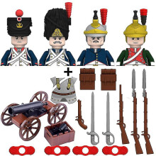 4pcs Napoleonic French Figures Building Blocks Medieval British Soldier Knight Army Bricks Toys For Kids Christmas Gifts