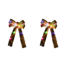 Guirnalda de luces navideñas para decoración, diseño impermeable que realza el ambiente romántico de las fiestas. Lazos de terciopelo con luces
