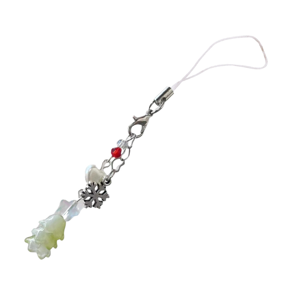 Delicate Acrylic Keychain With Snowflake Pendant For Phone And Green 7755000270245
