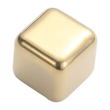 Whiskey Stones Reusable Stainless Steel Ice Cubes No Dilution Cooling for Whiskey Wine Coffee Gold