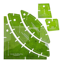 5X Double Wedding Rings Quilt Templates Wedding Rings Set Templates Reusable Quilting Gauge Tool