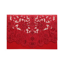 Wedding Invitation Cards with Envelopes, Hollow Out Design for Anniversary, Birthday, Bridal Shower, Set of 25 Red