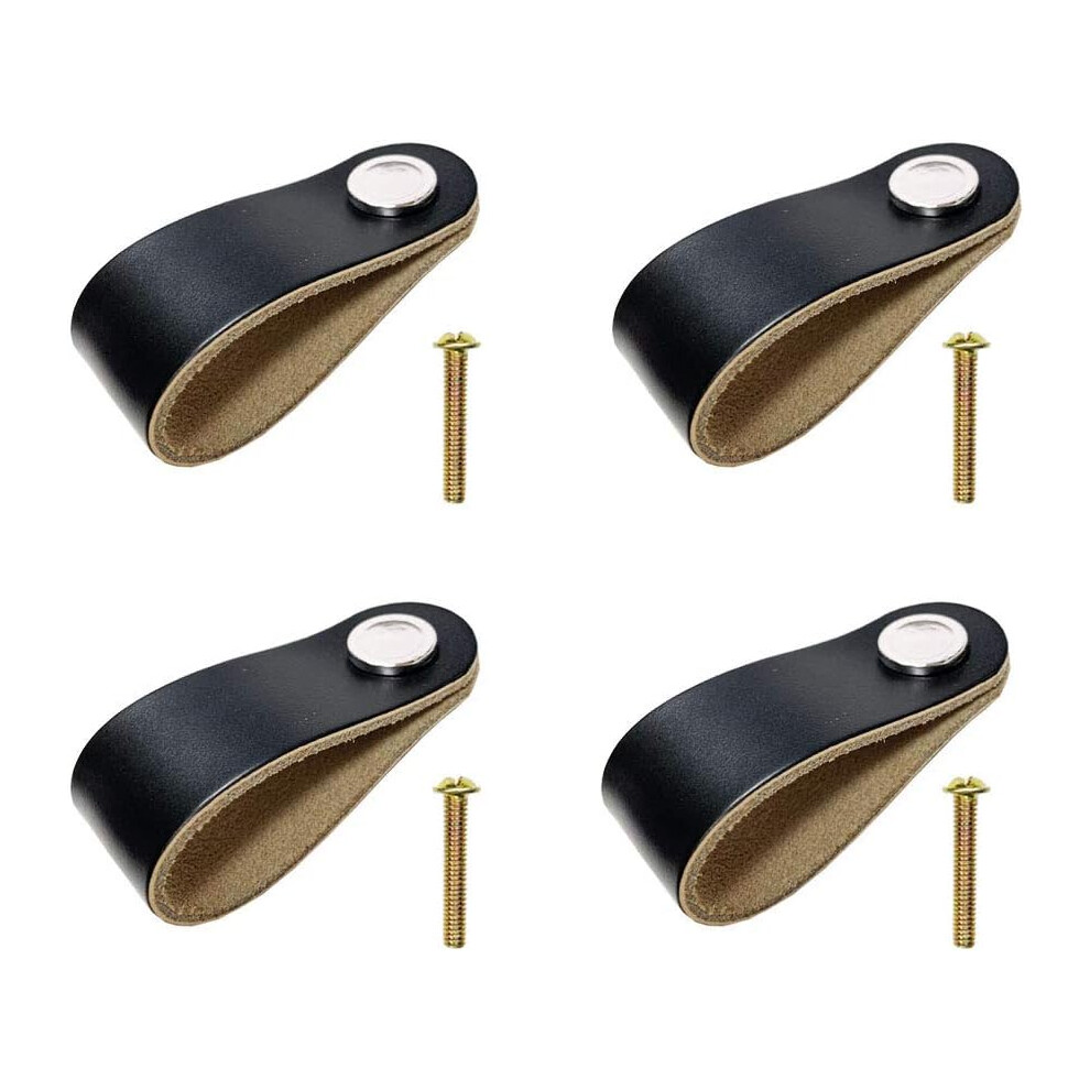 Durable And Fashionable, Soft Leather Drawer Pulls With An Ergonomic Design For A Comfortable And Stylish Update To Your Furniture 9554910062784